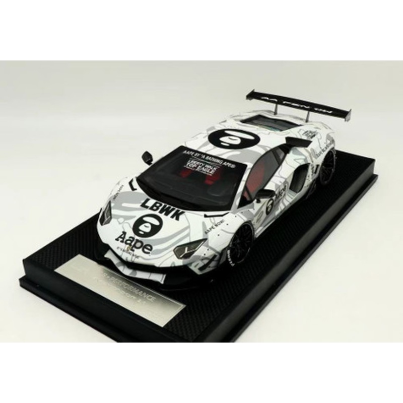 1/18 LJM Lamborghini Aventador LBWK LB-works (Aape Edition) Carbon Fiber Base Resin Car Model Limited 6 Pieces