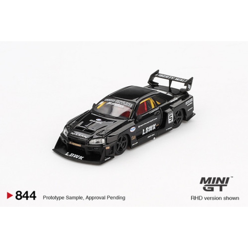 1/64 Mini GT Nissan Skyline GT-R GTR R34 LB-ER34 Super Silhouette SKYLINE (Black) Diecast Car Model