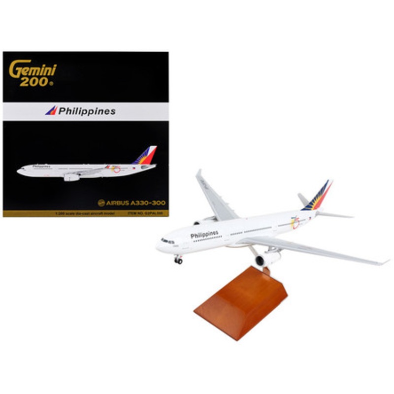 Airbus A330-300 Commercial Aircraft "Philippine Airlines - 75th Anniversary" White with Tail Graphics "Gemini 200" Series 1/200 Diecast Model Airplane by GeminiJets