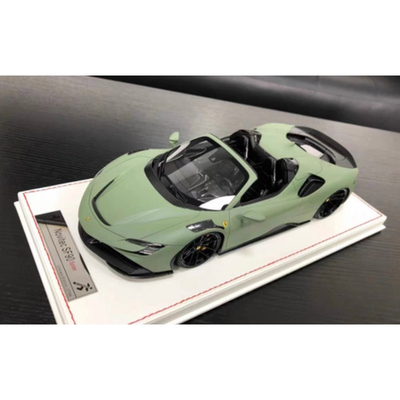 1/18 Runner Ferrari SF90 Spider Novitec (Matte Green) Resin Car Model Limited 99 Pieces