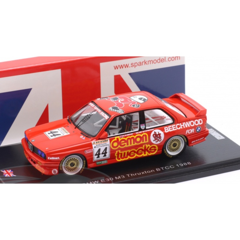 1/43 Spark BMW E30 M3 No.44 Thruxton BTCC 1988 Roland Ratzenberger Car Model