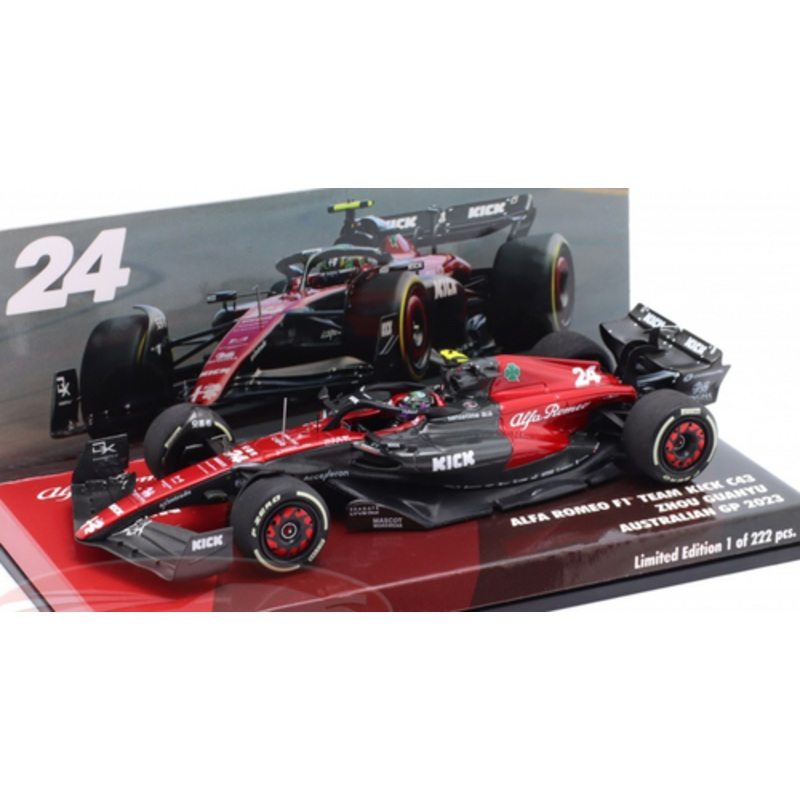 1/43 Minichamps 2023 Formula 1 Zhou Guanyu Alfa Romeo C43 #24 Australian GP Car Model