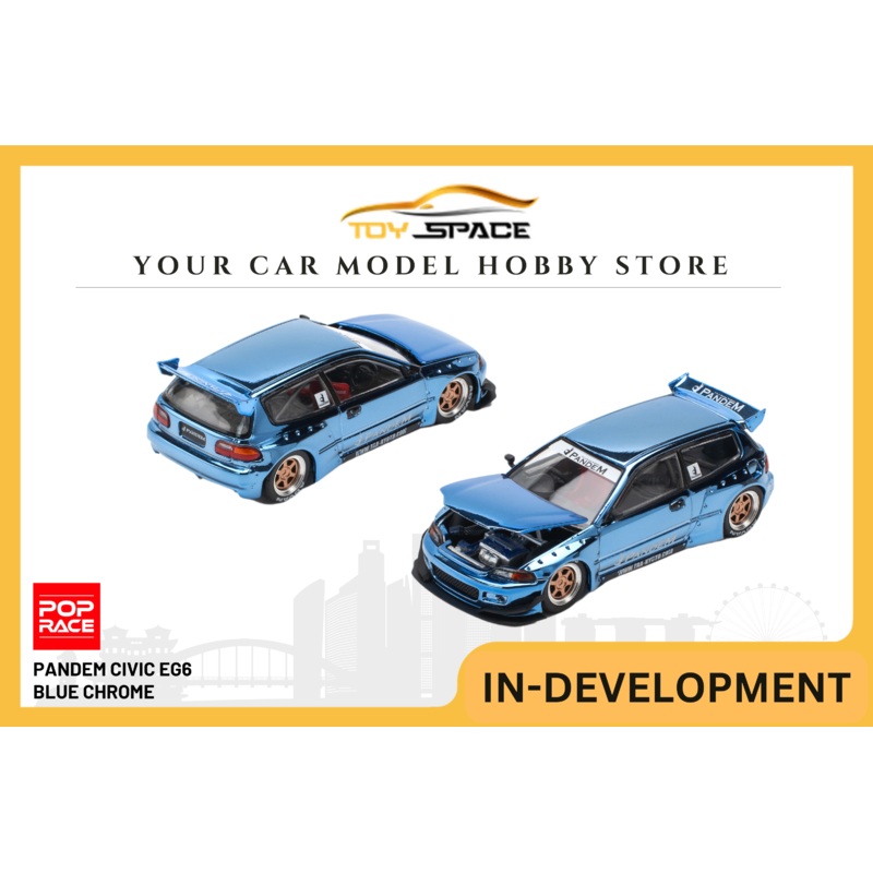 [POP RACE] 1:64 PANDEM Civic EG6 - Blue Chrome