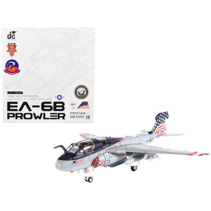 Northrop Grumman EA-6B Prowler Aircraft "U.S. NAVY VAQ-140 Patriots USS Dwight D. Eisenhower" (2006) 1/72 Diecast Model by JC Wings