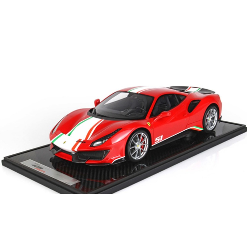 1/12 BBR Ferrari 488 Pista Piloti Ferrari (Rosso Corsa 322 Red) Resin Car Model Limited 50 Pieces