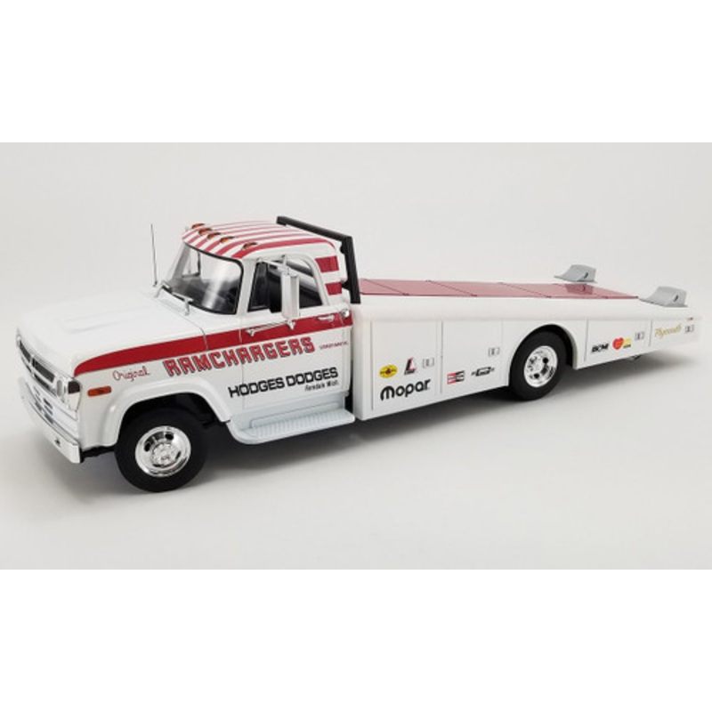 1/18 ACME 1970 Dodge D-300 Ramp Truck (White) Diecast Car Model Limited 434 Pieces