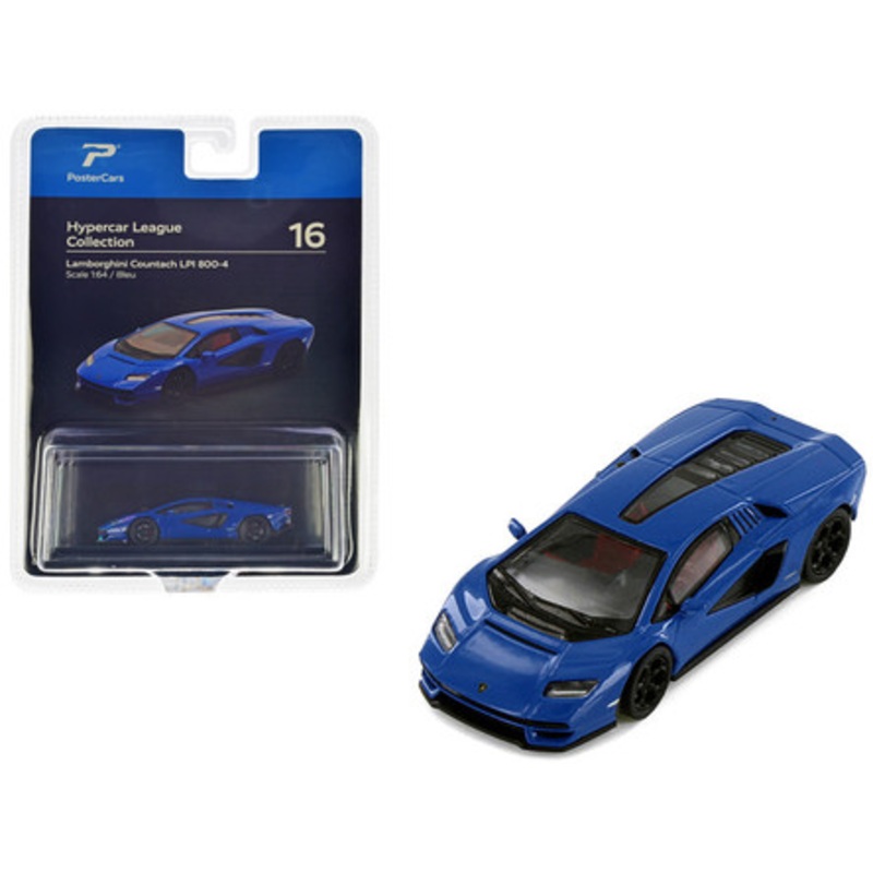 1/64 PosterCars Lamborghini Countach LPI 800-4 (Blue Diecast Car Model
