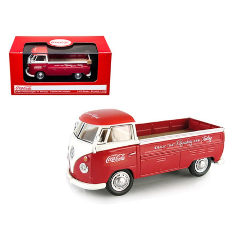 1962 Volkswagen T1 Pickup Truck "Coca-Cola" Red 1/43 Diecast Model Car by Motorcity Classics