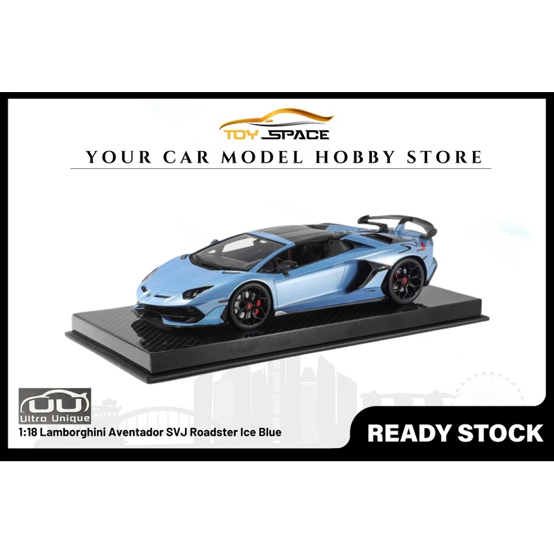 [ULTRA UNIQUE] 1:18 Lamborghini Aventador SVJ Roadster Ice Blue