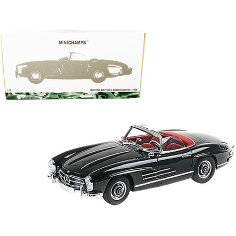 1/18 Minichamps 1958 Mercedes 300 SL (W198) Roadster (Black) Diecast Car Model