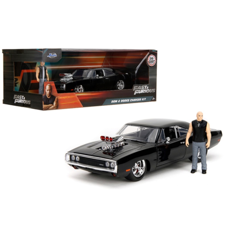 1/24 Jada Dom and 1970 Dodge Charger R/T Fast & Furious Diecast Car Model with Figure