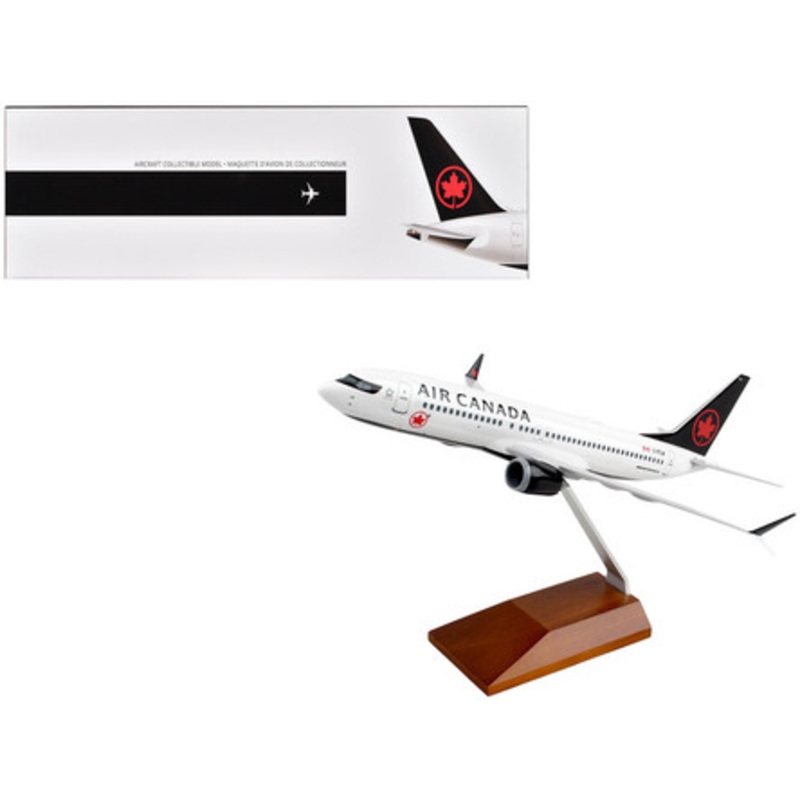 Boeing 737 MAX 8 Commercial Aircraft "Air Canada" (C-FTJV) White with Black Tail (Snap-Fit) 1/130 Plastic Model by Skymarks