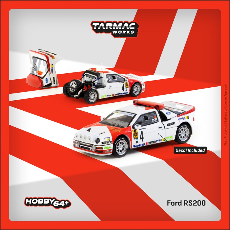 [Preorder] Tarmac Works 1:64 Ford RS200 Rallye Catalunya 1986 T64P-001-86RC04