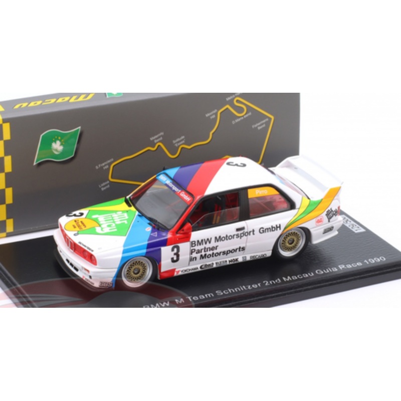 1/43 Spark BMW E30 - BMW M Team Schnitzer No.3 2nd Macau Guia Race Emanuele Pirro Car Model