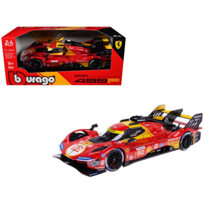 1/24 BBurago 2024 Ferrari 499P #50 Winner 24h LeMans Ferrari - AF Corse Antonio Fuoco, Miguel Molina, Nicklas Nielsen Diecast Car Model