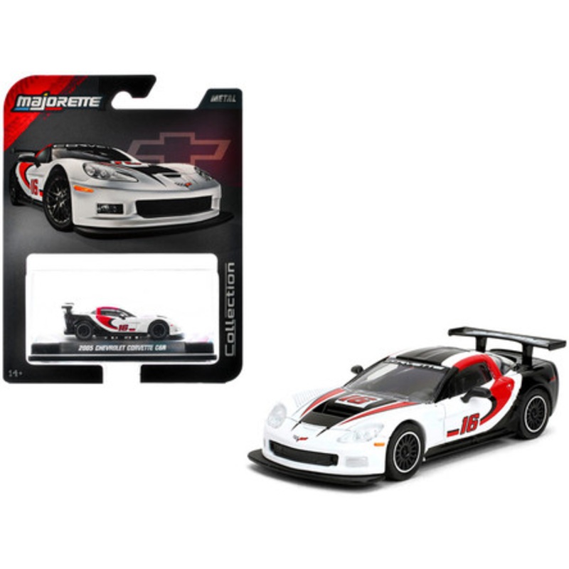 1/64 Majorette 2005 Chevrolet Corvette C6 R (White) Diecast Car Model