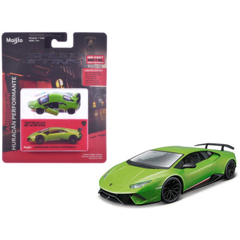 Lamborghini Huracan Performante Green "Speed Icons" Series 1/64 Diecast Model Car by Maisto