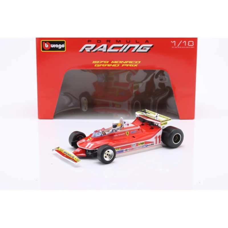 1/18 BBurago 1979 Formula 1 Jody Scheckter Ferrari 312T4 #11 Winner Monaco GP Car Model