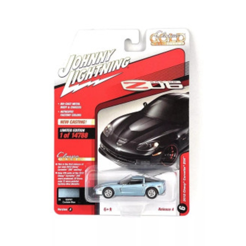 1/64 Johnny Lightning 2012 Chevrolet Corvette C6 Z06 (Blue) Diecast Car Model