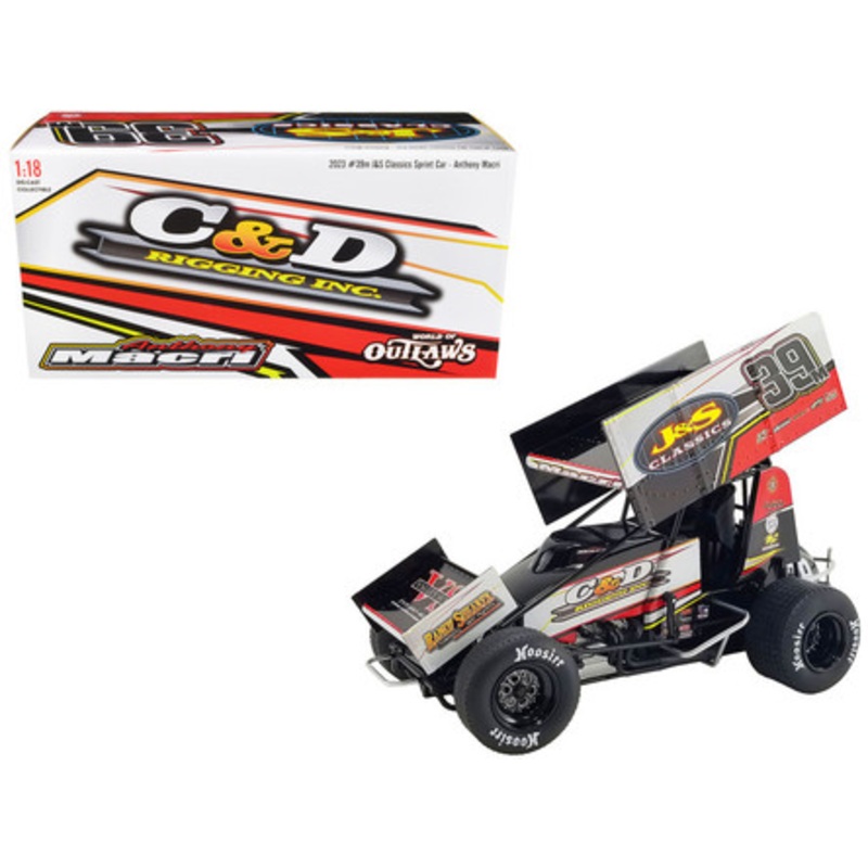 Winged Sprint Car #39M Anthony Macri "J&S Classics" Macri Motorsports "World of Outlaws" (2023) 1/18 Diecast Model Car by ACME