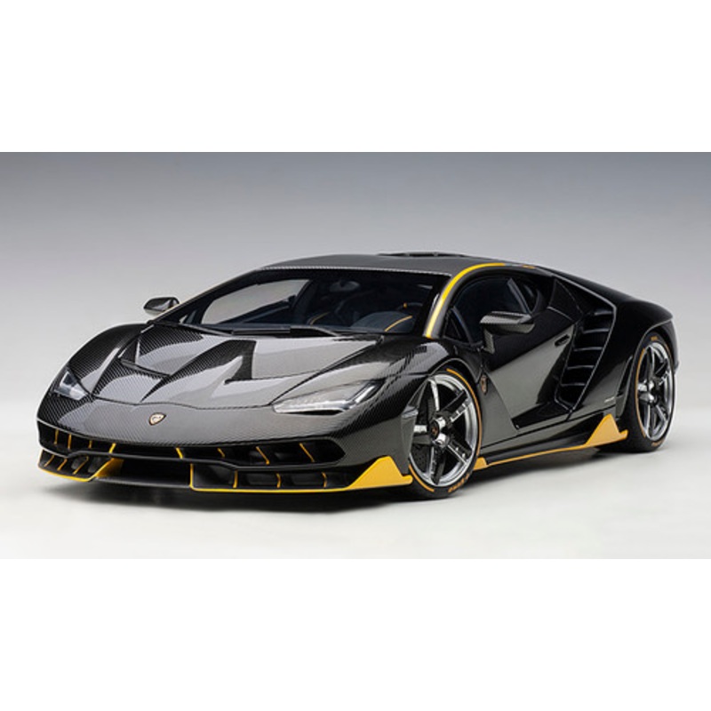 1/18 AUTOart Lamborghini Centenario (Clear Carbon with Yellow Accents) Car Model