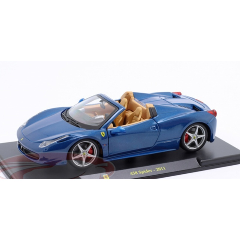 1/24 BBurago 2011 Ferrari 458 Spider (Blue Metallic) Diecast Car Model