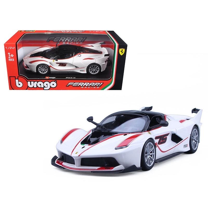 Ferrari Racing FXX-K #75 White 1/24 Diecast Model Car by Bburago
