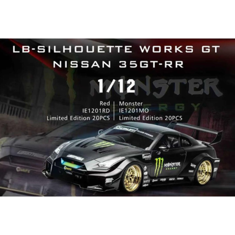 1/12 Ivy Nissan Skyline GT-R GTR R35 LB-Silhouette Works GT 35GT-RR (Black Monster) Car Model Limited 20 Pieces