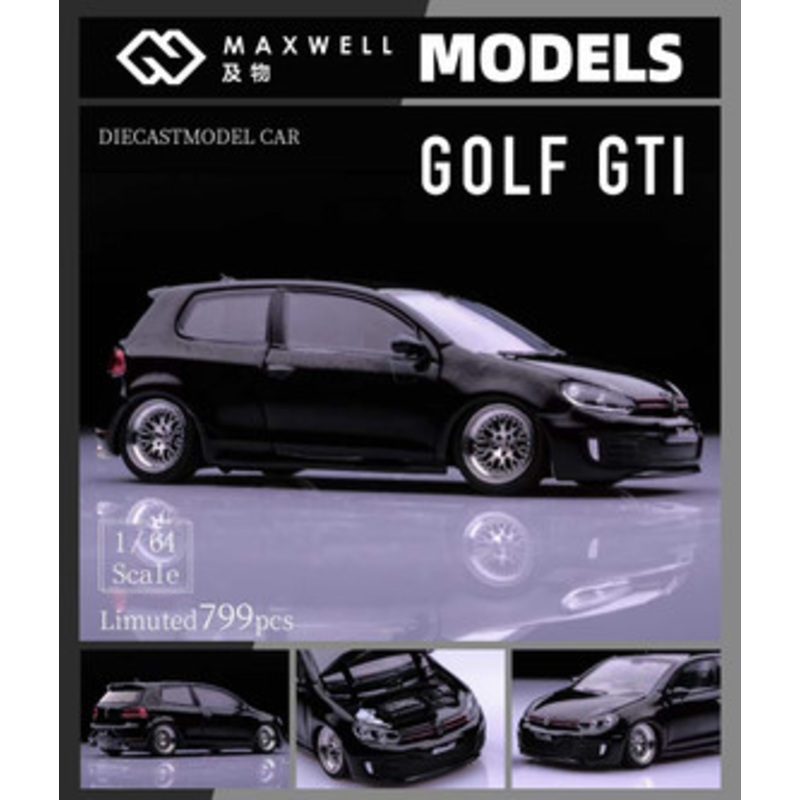 1/64 Maxwell Volkswagen VW Golf GTI MK6 (Black) Car Model Modified