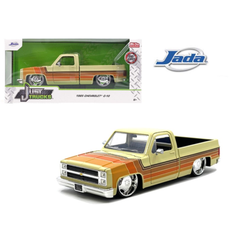 1/24 Jada 1985 Chevrolet C10 Pickup with Lowenhart Wheels (Beige Yellow Gold) Diecast Car Model