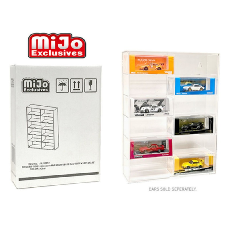 1/64 12-Car Display Case Wall Mount (Clear Version with Cover)