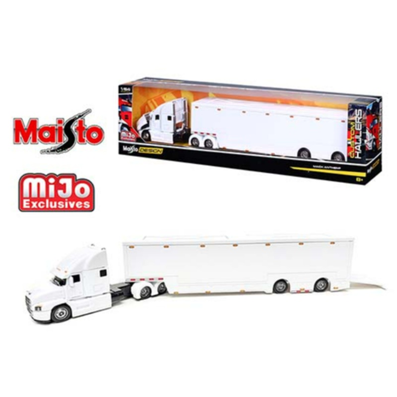 1/64 Maisto Mack Anthem Enclosed Transporter (White) Car Model