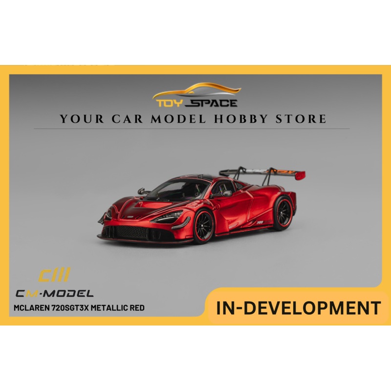 [CM MODEL] 1:64 Mclaren 720SGT3X Metallic Red