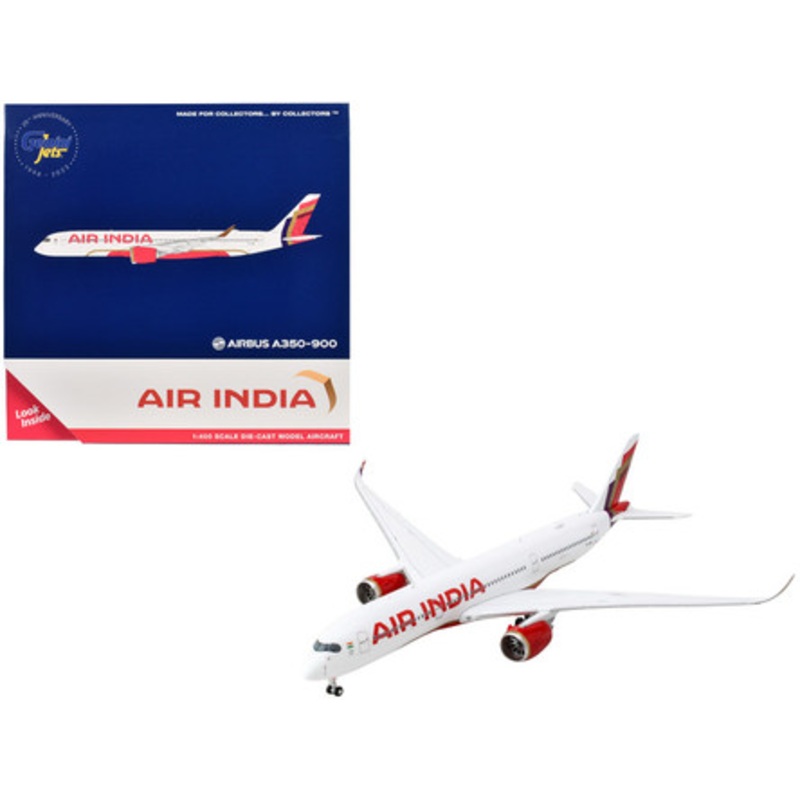 Airbus A350-900 Commercial Aircraft "Air India" (VT-JRH) White with Tail Graphics 1/400 Diecast Model Airplane by GeminiJets