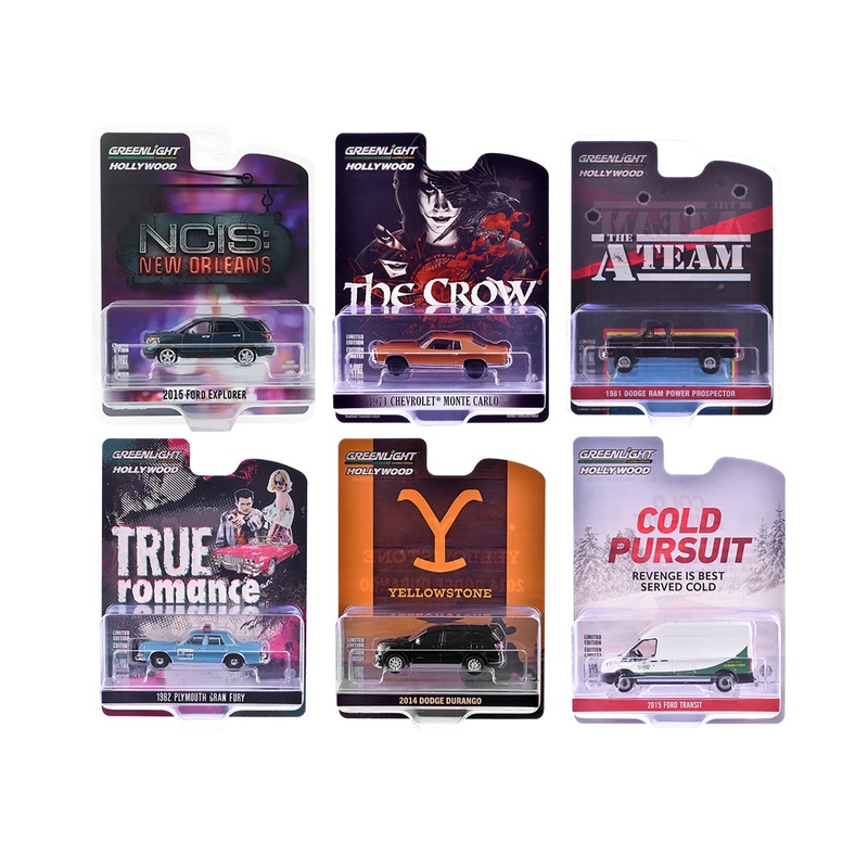 "Hollywood Series" Set of 6 pieces Release 43 1/64 Diecast Model Cars by Greenlight