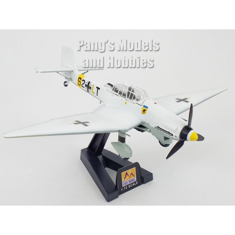 Junkers Ju-87 Stuka German Dive Bomber - White - 1/72 Scale Assembled and Painted Plastic Model by Easy Model