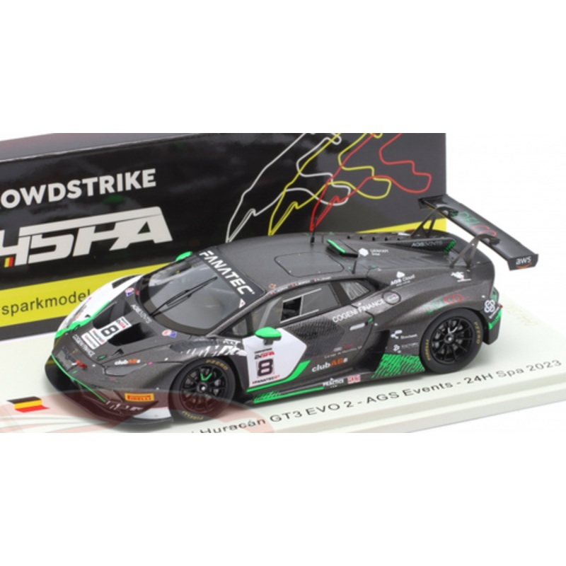 1/43 Spark Lamborghini Huracn GT3 EVO 2 No.8 AGS Events 24H Spa 2023 L. Gorini - A. Borga - N. Jamin Car Model