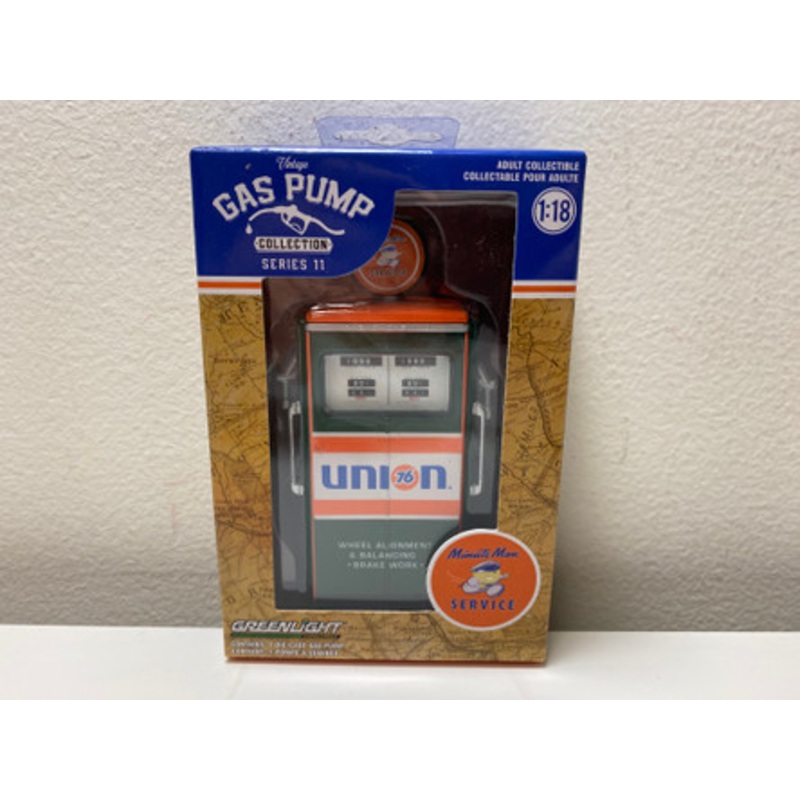 CHASE 1/18 Greenlight 1954 Tokheim 350 Twin Gas Pump "Union 76 Minute Man Service" Dark Green and Orange "Vintage Gas Pumps" Series 1 Diecast Model