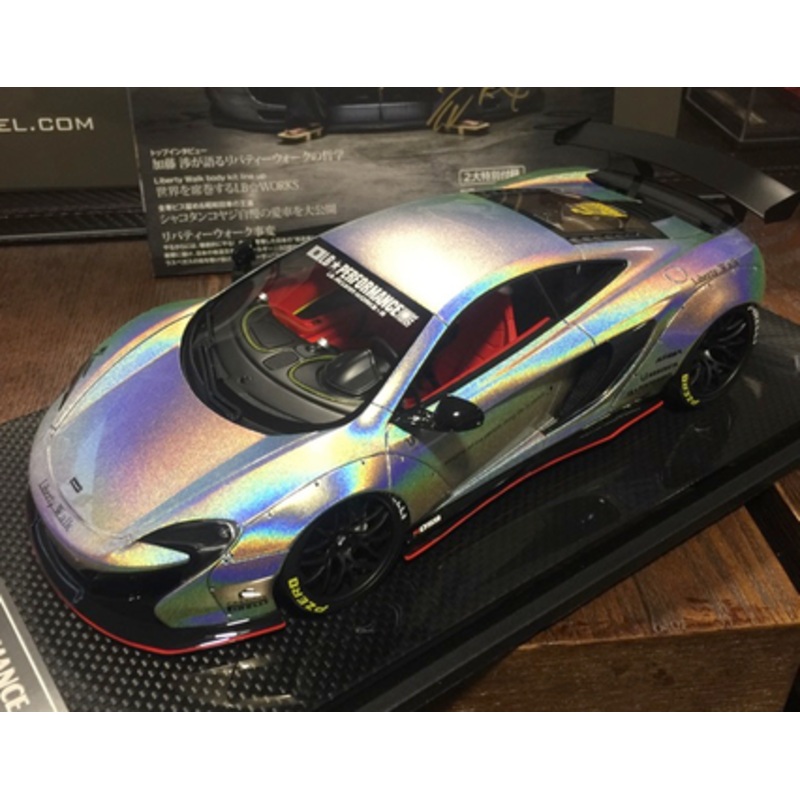 1/18 Js Model Mclaren 650S LB Works (White discoloration) with Carbon Fiber Base Resin Car Model Limited 20 Pieces