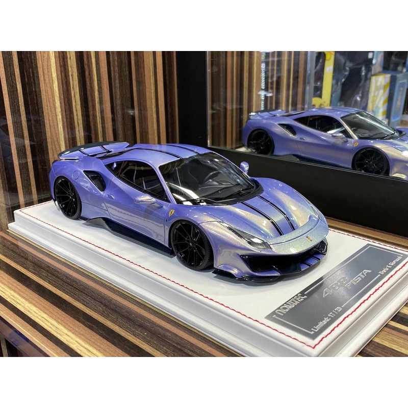 Davis & Giovanni Ferrari 488 PISTA [Fantasy purple |black stripes | Resin | 1/18]