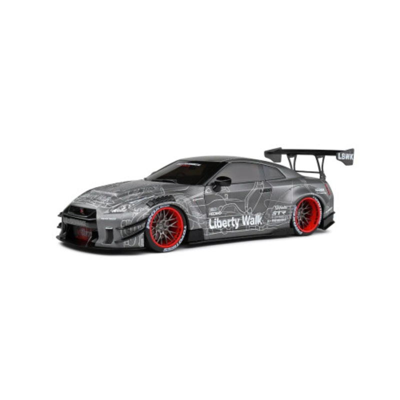 1/18 Solido 2020 Nissan GT-R R35 Liberty Walk Body Kit 2.0 (Grey) Diecast Car Model
