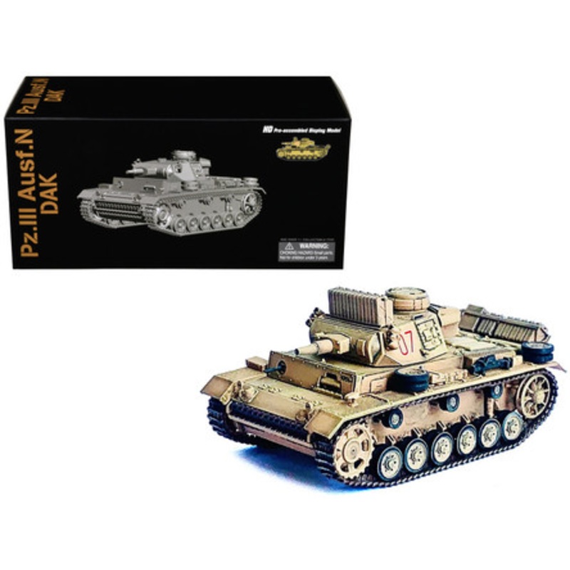 Germany Pz.Kpfw.III Ausf.N DAK Tank #07 "s.Pz.Abt.501 Tunisia" (1942/43) "NEO Dragon Armor" Series 1/72 Plastic Model by Dragon Models