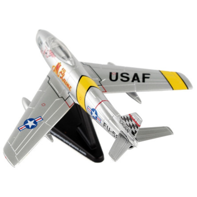 North American F-86F Sabre Fighter Aircraft "Mig Mad Marine" United States Air Force 1/110 Diecast Model Airplane by Postage Stamp