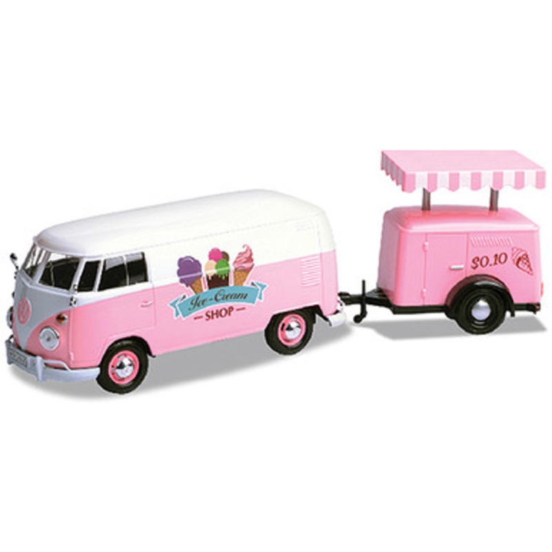 VW Ice-Cream Truck & Vending Cart 1:24 Scale Diecast Model by Motormax