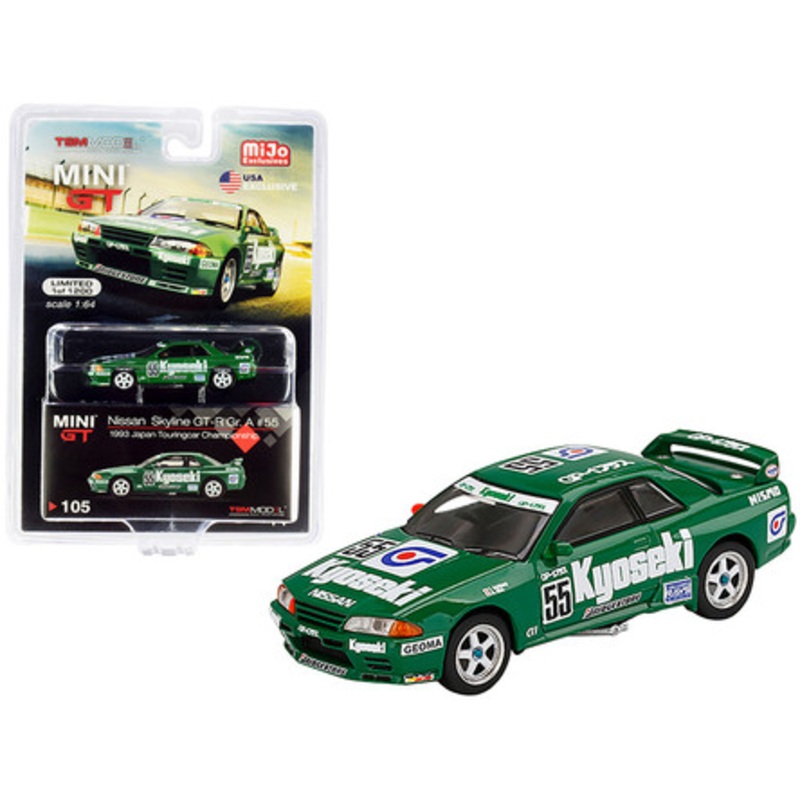 Nissan Skyline GT-R (R32) Gr. A RHD (Right Hand Drive) #55 "Kyoseki" Japan Touring Car Championship (1993) Limited Edition to 1200 pieces Worldwide 1/64 Diecast Model Car by True Scale Miniatures