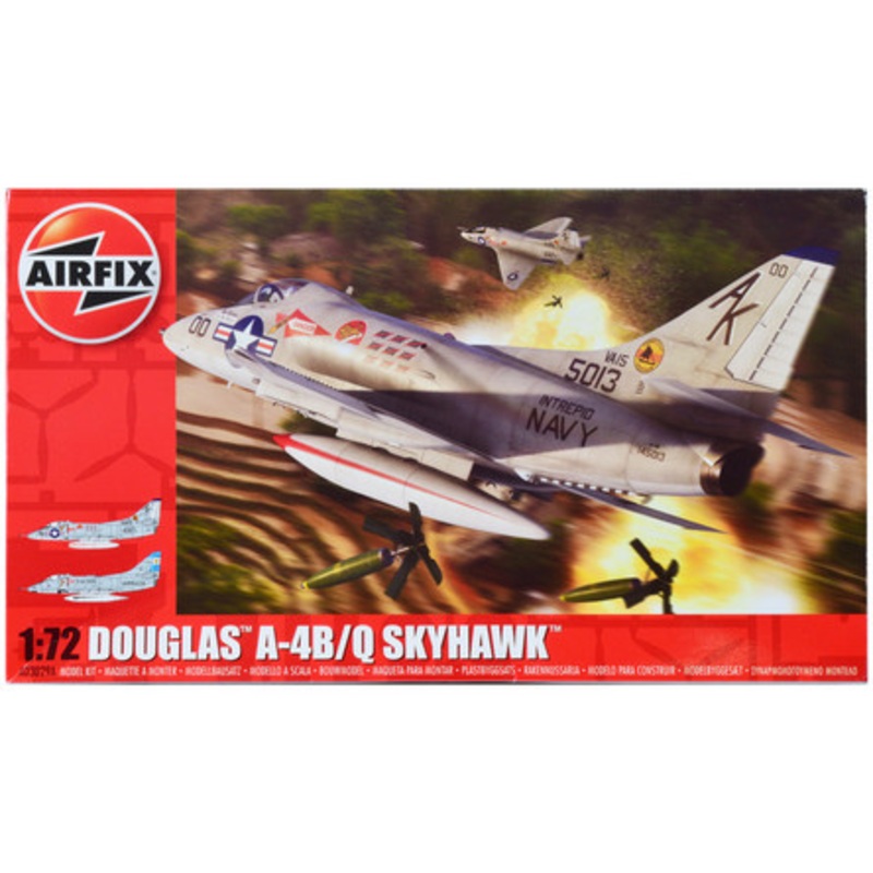 Skill 1 Model Kit Douglas A-4B/Q Skyhawk Aircraft with 2 Scheme Options 1/72 Plastic Model Kit by Airfix