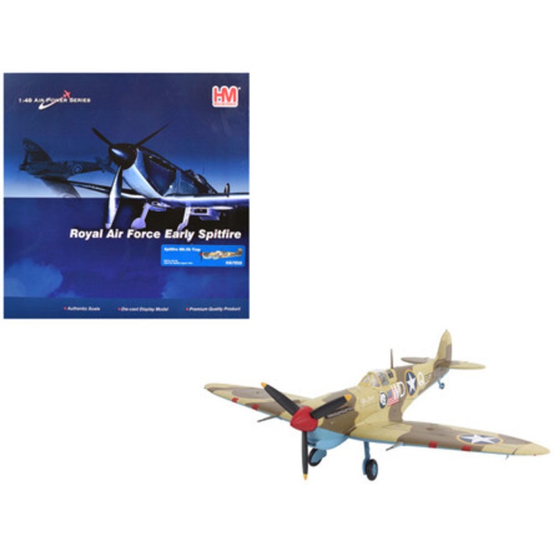 Supermarine Spitfire Mk.Vb Trop Fighter Aircraft "ER570 4th Fighter Squadron 52nd Fighter Group" (1943) Mediterranean Allied Coastal Air Force "Air Power Series" 1/48 Diecast Model by Hobby Master
