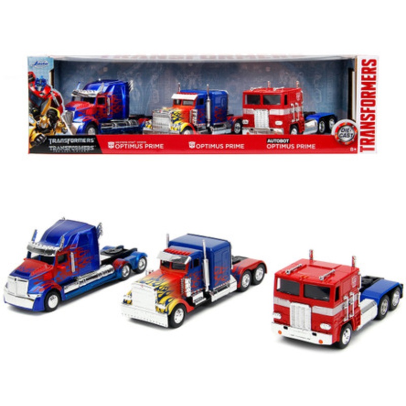 1/32 Jada "Transformers" Optimus Prime Trucks Set of 3 pieces "Hollywood Rides" Series
