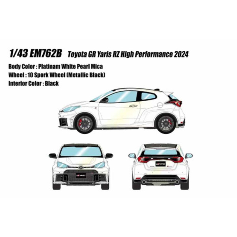 1/43 Makeup 2024 Toyota GR Yaris RZ High Performance (Platinum White Pearl Mica) Car Model