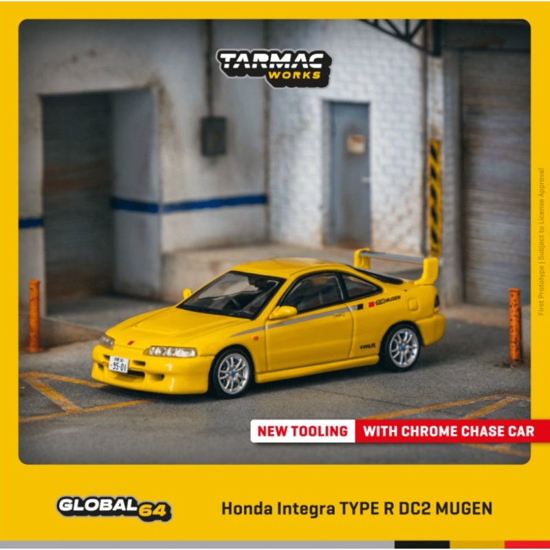 [Preorder] Tarmac Works 1:64 Honda Integra TYPE R DC2 MUGEN Sunlight Yellow T64G-TL059-YL